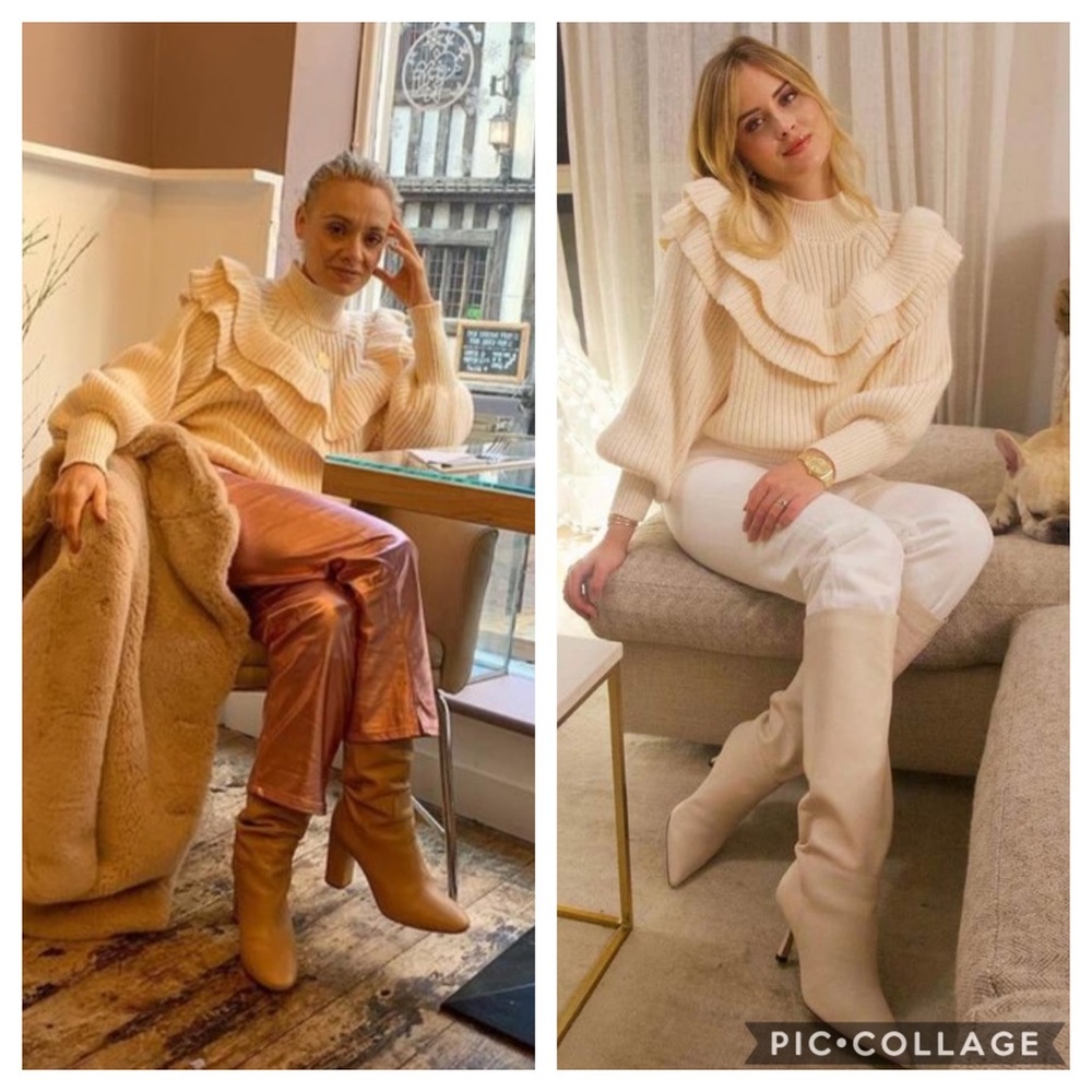 NWT H&M *Bloggers Fave* Flounce Rib-Knit Sweater - Picture 6 of 7